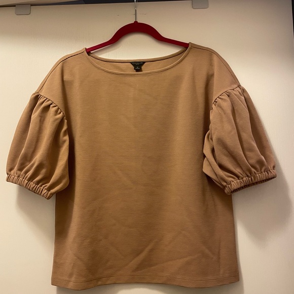 Ann Taylor Tan Puff Sleeve Blouse - Picture 4 of 4